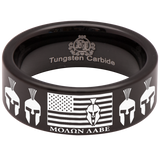 Molon Labe Flag Tungsten Carbide Ring