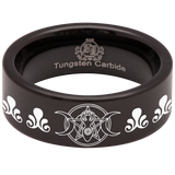 Goddess Pentacle Tungsten Carbide Ring