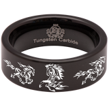 Flaming Horse Tungsten Carbide Ring
