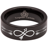 Infinity Arrow Tungsten Carbide Ring