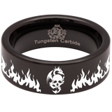 Dragon and Skull Tungsten Carbide Ring