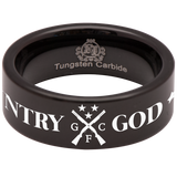 God Family Guns Country Tungsten Carbide Ring
