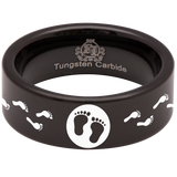 Footprints Tungsten Carbide Ring