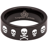 Crossbones Tungsten Carbide Ring