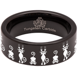 Falling Cat Tungsten Carbide Ring