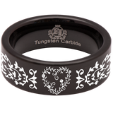 Rose Vine Tungsten Carbide Ring