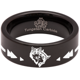 Devoted Wolf Tungsten Carbide Ring