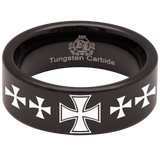 Iron Cross Tungsten Carbide Ring