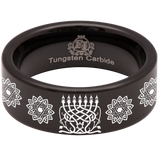 Menorah Tungsten Carbide Ring