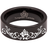 Positive Life Flower Tungsten Carbide Ring
