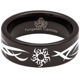 Tribal Sun Tungsten Carbide Ring