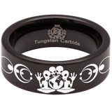 Grey Alien Tungsten Carbide Ring