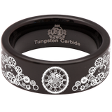 Steampunk Clock Tungsten Carbide Ring