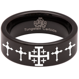 Jerusalem Cross Tungsten Carbide Ring