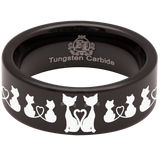 Cat Lovers Tungsten Carbide Ring