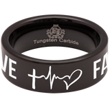 Faith Hope Love Tungsten Carbide Ring