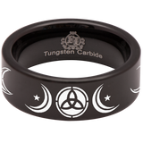 Triple Moon Tungsten Carbide Ring