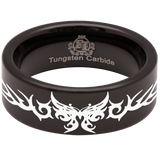Tribal Butterfly Tungsten Carbide Ring