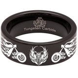 Motorcycle Tribal Biker Tungsten Carbide Ring