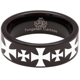 Malta Cross Tungsten Carbide Ring