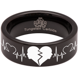 Broken Heart Tungsten Carbide Ring
