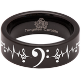 Bass Clef Tungsten Carbide Ring