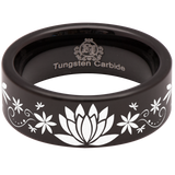 Lotus Tungsten Carbide Ring