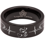 Coffee Cup (Right) Couple Tungsten Carbide Ring