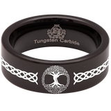 Celtic Tree of Life Tungsten Carbide Ring