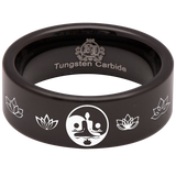 Elemental Yin Yang Tungsten Carbide Ring