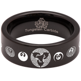 Japanese Crane Tungsten Carbide Ring