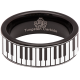 Piano Keys Tungsten Carbide Ring
