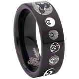 Japanese Crane Tungsten Carbide Ring