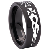 Iron Cross Flame Tungsten Carbide Ring