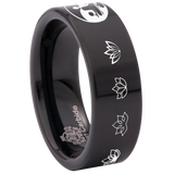 Elemental Yin Yang Tungsten Carbide Ring