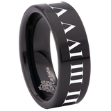 Roman Numerals Tungsten Carbide Ring