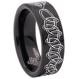 Celtic Trinity and Crescent Moon Tungsten Carbide Ring
