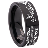 Positive Life Flower Tungsten Carbide Ring