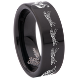 Flaming Wolf Tungsten Carbide Ring