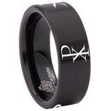 Chi Rho Tungsten Carbide Ring
