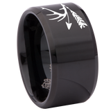 Trophy Antler and Arrows Tungsten Carbide Ring