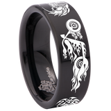 Motorcycle Tribal Biker Tungsten Carbide Ring