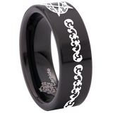 Moon Pentacle Tungsten Carbide Ring