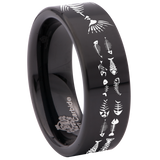 Fishbone Tungsten Carbide Ring