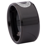Celtic Moon and Star Tungsten Carbide Ring 12mm