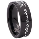 Rosemaling Tungsten Carbide Ring