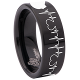 Broken Heart Tungsten Carbide Ring