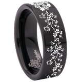Cherry Blossom Tungsten Carbide Ring