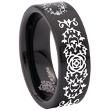 Rose Vine Tungsten Carbide Ring