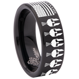 Molon Labe Flag Tungsten Carbide Ring